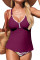 Aleumdr Tankini Swimsuits for Women 2 Piece Tummy Control Bathing Suit V Neck Tankini Top with High Waisted Bottom