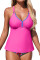 Aleumdr Tankini Swimsuits for Women 2 Piece Tummy Control Bathing Suit V Neck Tankini Top with High Waisted Bottom