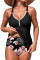 Aleumdr Tankini Swimsuits for Women 2 Piece Tummy Control Bathing Suit V Neck Tankini Top with High Waisted Bottom