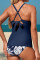 Aleumdr Tankini Swimsuits for Women 2 Piece Tummy Control Bathing Suit V Neck Tankini Top with High Waisted Bottom