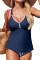 Aleumdr Tankini Swimsuits for Women 2 Piece Tummy Control Bathing Suit V Neck Tankini Top with High Waisted Bottom