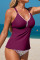 Aleumdr Tankini Swimsuits for Women 2 Piece Tummy Control Bathing Suit V Neck Tankini Top with High Waisted Bottom