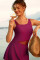 Aleumdr Women's One Piece Swim Dress Tummy Control Swimsuits Modest Full Coverage Mesh Bathing Suits with Skirt