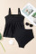 Aleumdr Tankini Swimsuits for Women Modest Two Piece Bathing Suit Square Neck Swim Top with High Waisted Bottom