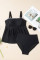 Aleumdr Tankini Swimsuits for Women Modest Two Piece Bathing Suit Square Neck Swim Top with High Waisted Bottom