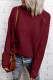 Red Zip Knitted High Neck Sweater
