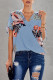 Sky Blue Floral Twist Top