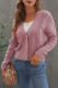 Pink Buttons Weave Knit Cardigan