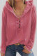Rose White/Black/Grey Casual Solid Color Lace-up Hoodie