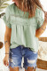 Green White/Yellow Swiss Dot Lace Splicing Short Sleeve Top