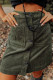 Green Buttons Front Corduroy Mini Skirt