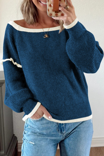 Sail Blue Royal Ruffle Sleeve Sweater