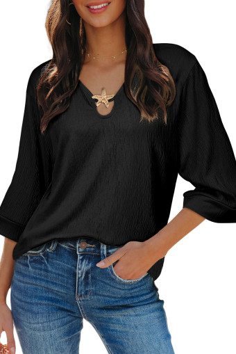 Black Blouse Abba beige