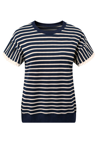Navy Blue Style in Line Top