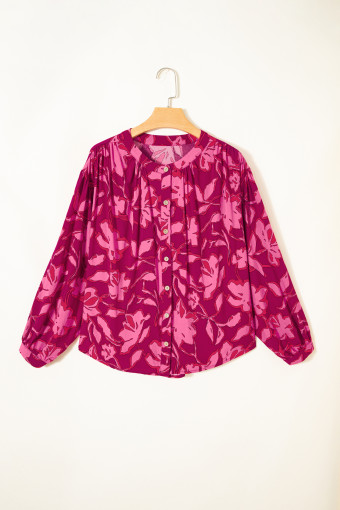 Burgundy Caught Up In Love Button Front Top