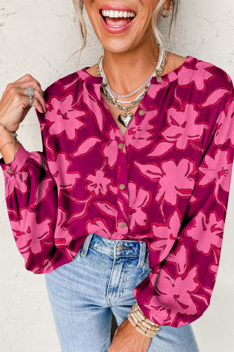 Burgundy Caught Up In Love Button Front Top