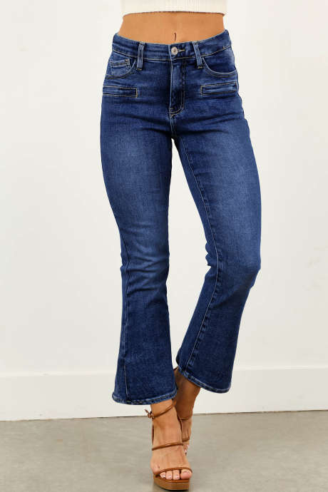Bluing  Medium Wash Tummy Control Slim Bootcut Jeans