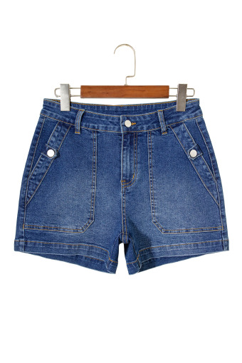 Sky Blue PENNY PATCH POCKET DENIM SHORTS