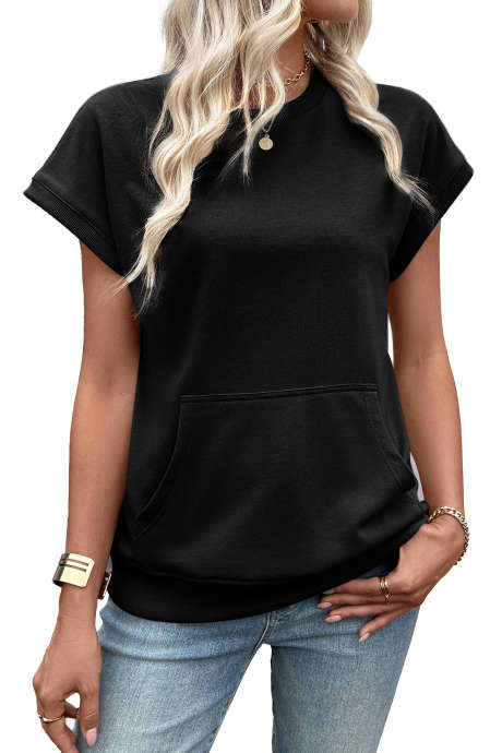 Color black pullover sweatshirt