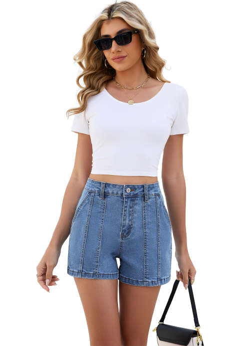 Light Blue women's denim shorts