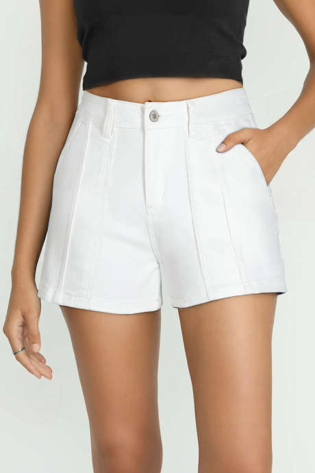 White women's denim shorts