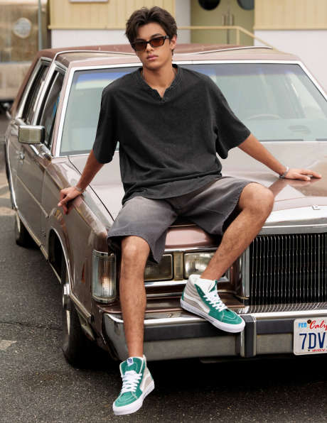 Black acid wash tshirt men