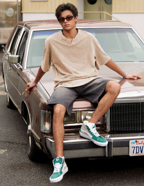 Light French Beige acid wash tshirt men