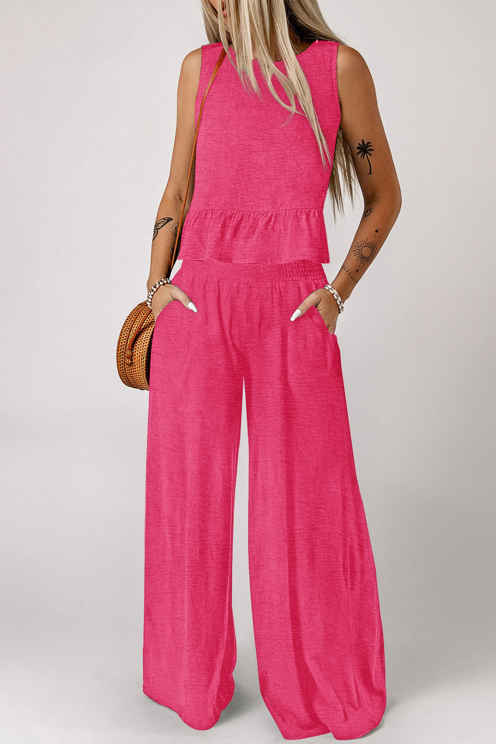 Rose Red Pants Sets