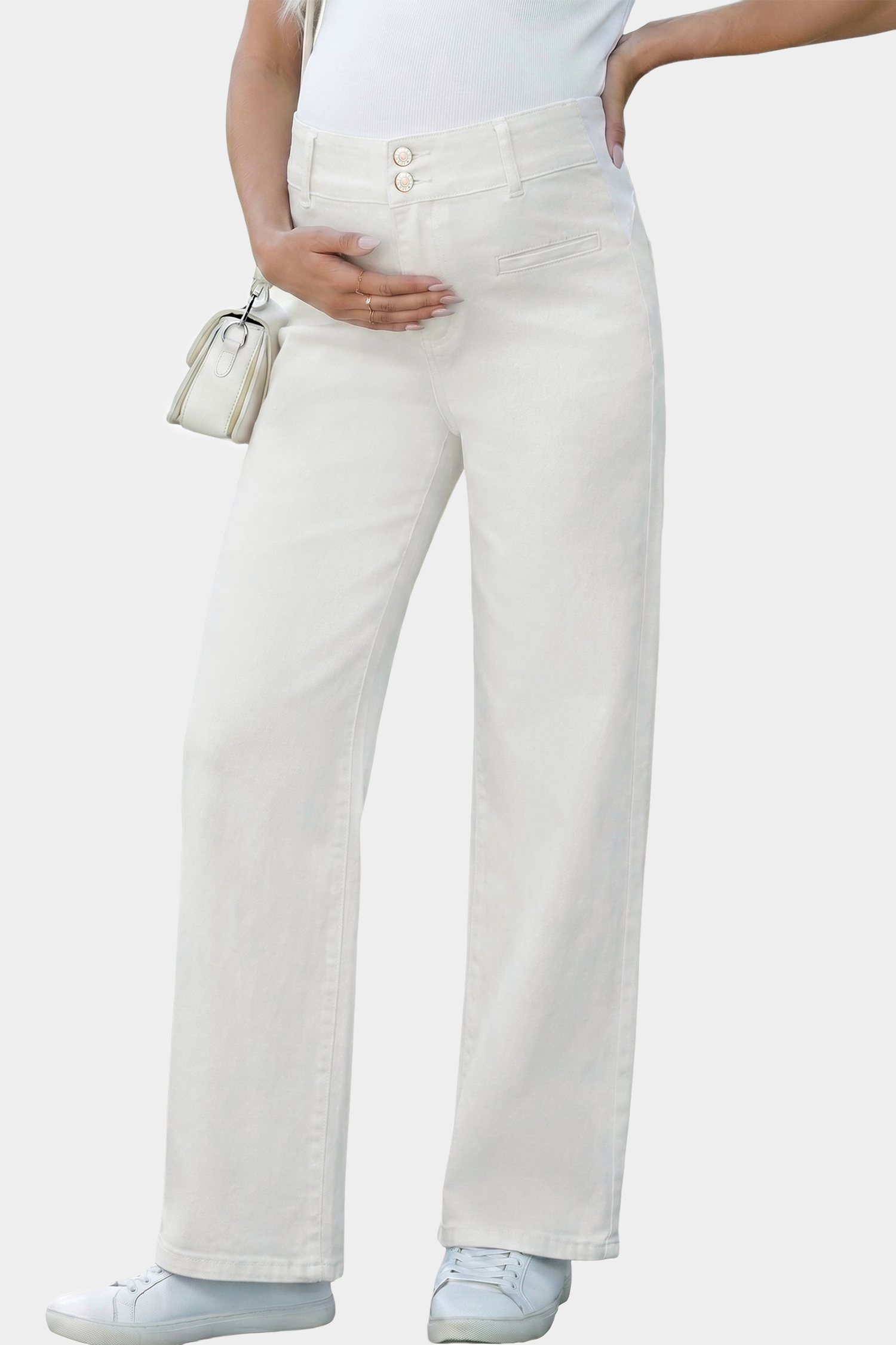 White Jeans High Waisted Straight
