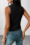 Black women\'s denim vest