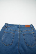 Dark Blue Turn-up Cuffs Womens Loose Jeans