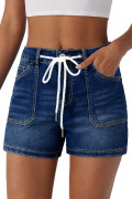 Bluing women\'s denim shorts