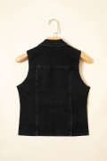 Black women\'s denim vest
