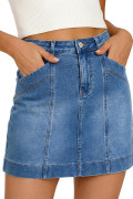Dark Blue women\'s denim skirts