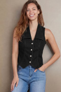 Black women\'s denim vest