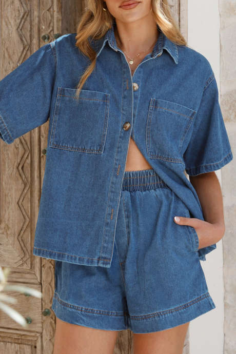 Light Blue women's denim set