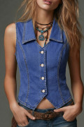 Dark Blue women\'s denim vest