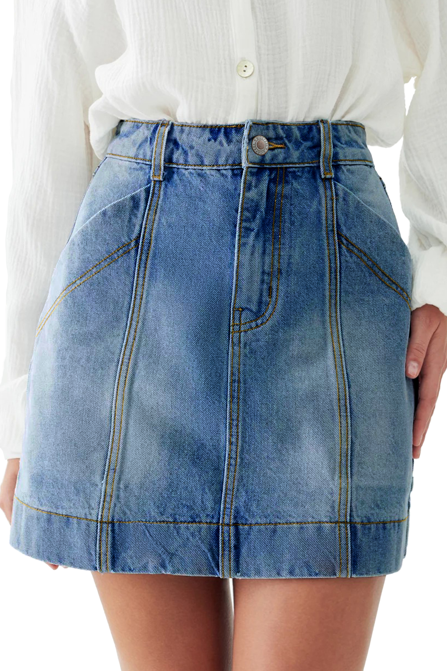 Dark Blue women's denim skirts