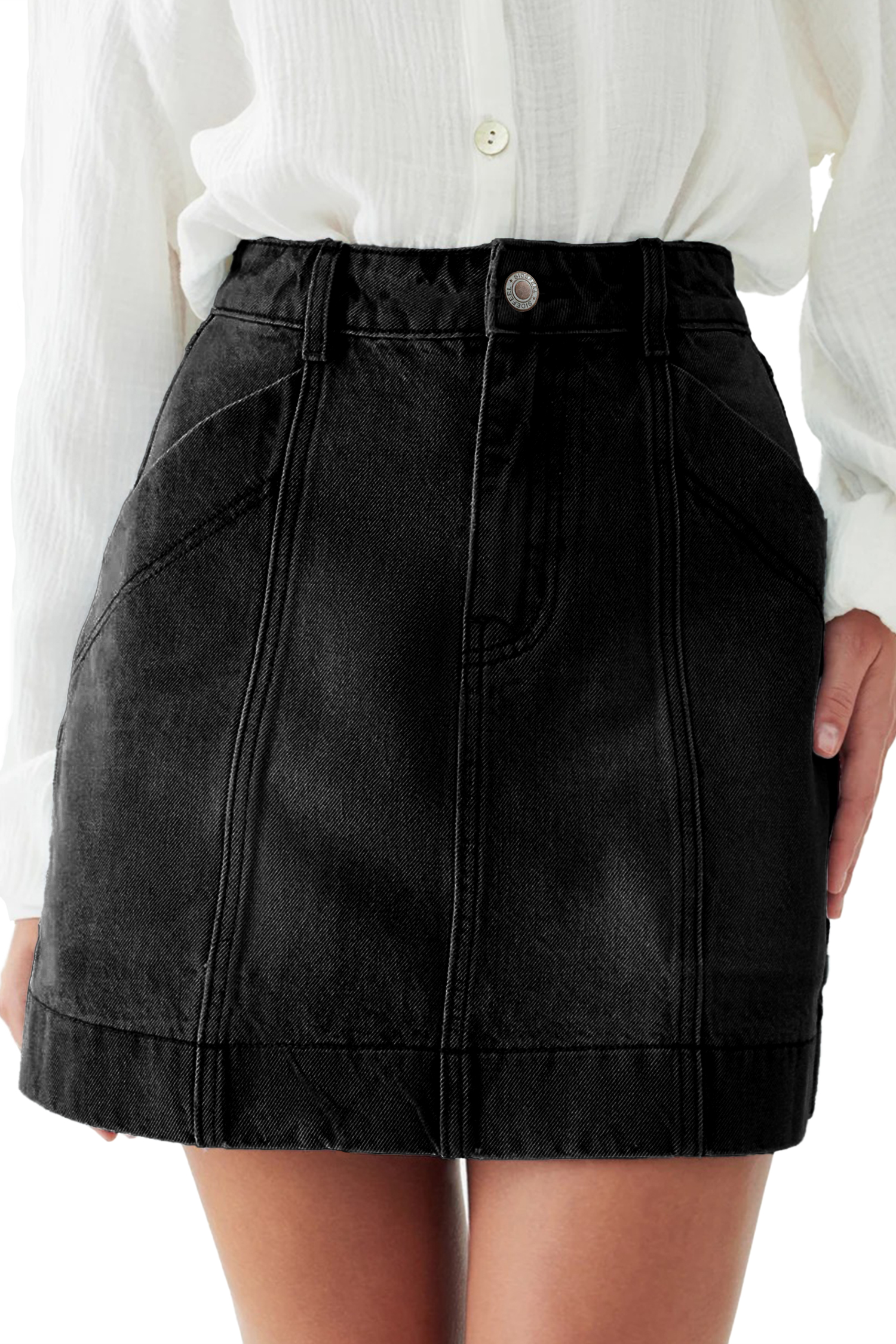 Black women's denim skirts