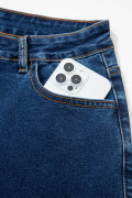Bluing Turn-up Cuffs Womens Loose Jeans