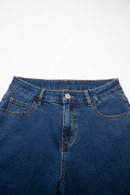 Bluing Turn-up Cuffs Womens Loose Jeans