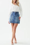 Dark Blue women\'s denim skirts