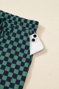 Green See What Happens Checkered Top and Short Set