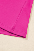 Rose Red EMERY ROSE Maglietta casual da donna con scollo a V, tinta unita, con inserti in pizzo e volant sulle maniche, versatile, taglie comode