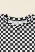 Black See What Happens Checkered Top and Short Set