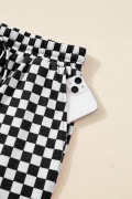 Black See What Happens Checkered Top and Short Set