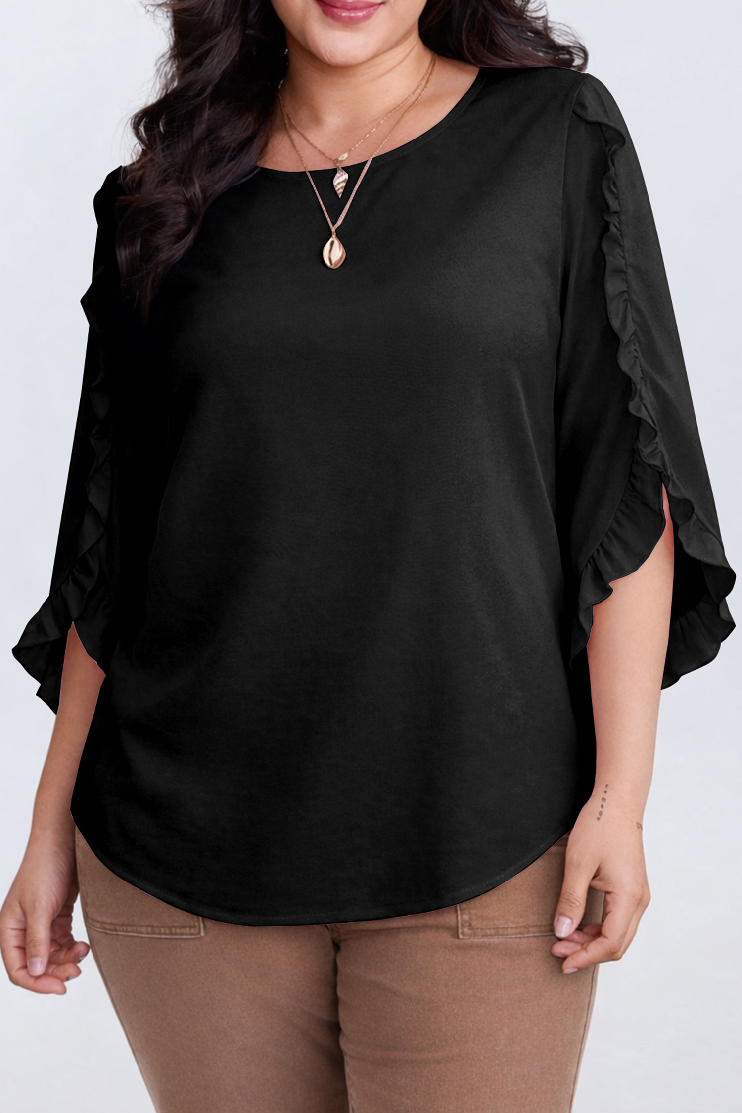 Black plus size top