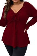 Burgundy plus size top