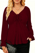 Burgundy plus size top