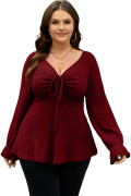 Burgundy plus size top